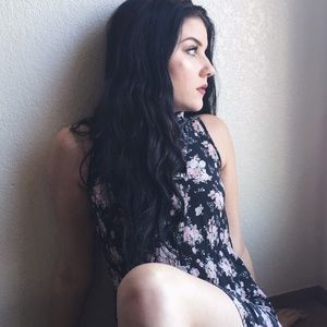 Black Floral Print Summer Mini Dress